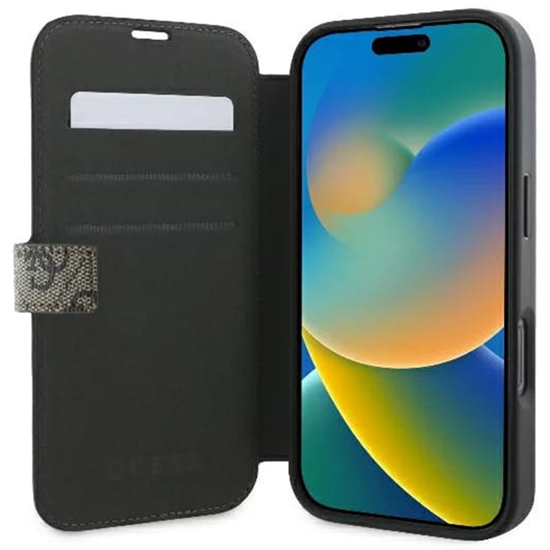 Case for Apple iPhone 16 Plus, Guess, 4G Book, Brown