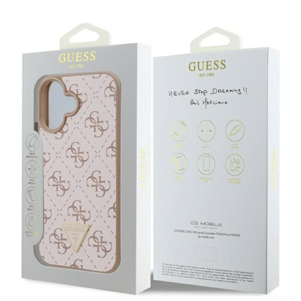 Capa para Apple iPhone 16 Plus, Guess, Logo Triângulo 4G, Branca