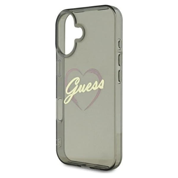 Capa para Apple iPhone 16 Plus, Guess, IML Heart, Preta