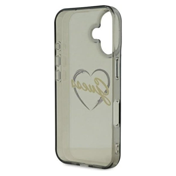 Capa para Apple iPhone 16 Plus, Guess, IML Heart, Preta
