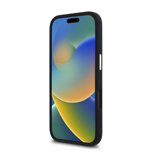 Capa para Apple iPhone 16 Plus, Guess, Script Metal Logo & Frame, Preta