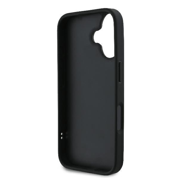 Case for Apple iPhone 16 Plus, Karl Lagerfeld, Diagonal Quilted Script, Black