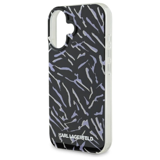 Capa para Apple iPhone 16 Plus, Karl Lagerfeld, Zebra com Alça de Cordão, Roxo