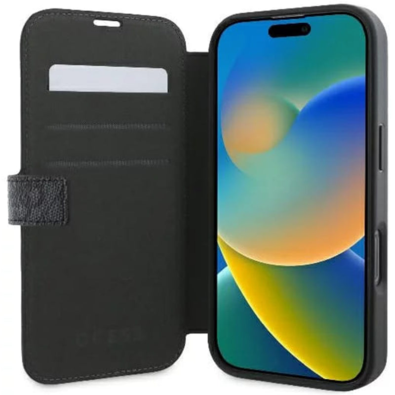 Capa para Apple iPhone 16 Pro, Guess, 4G Book, Preta