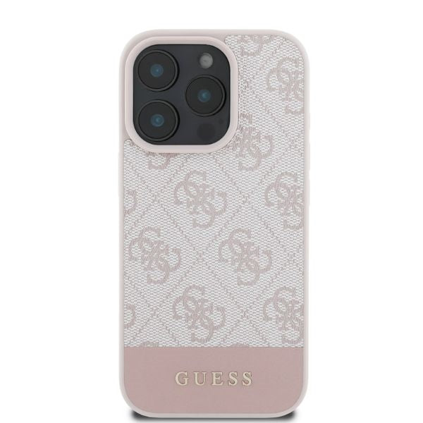 Capa para Apple iPhone 16 Pro, Guess, 4G Bottom Stripe, Rosa