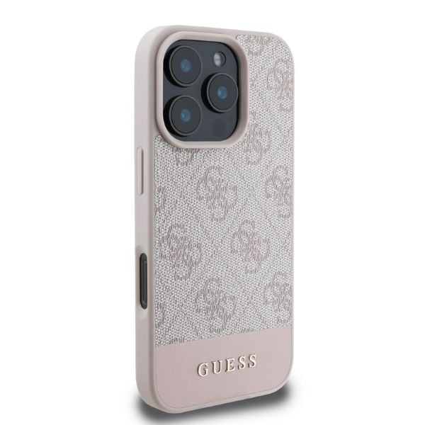 Capa para Apple iPhone 16 Pro, Guess, 4G Bottom Stripe, Rosa