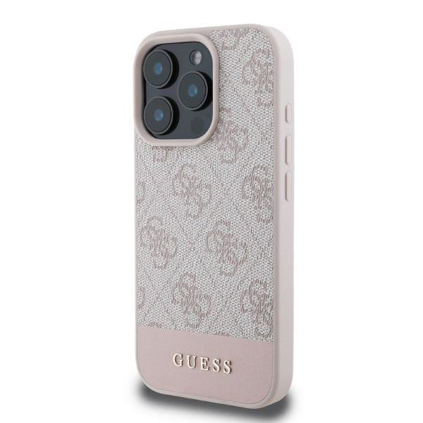 Capa para Apple iPhone 16 Pro, Guess, 4G Bottom Stripe, Rosa
