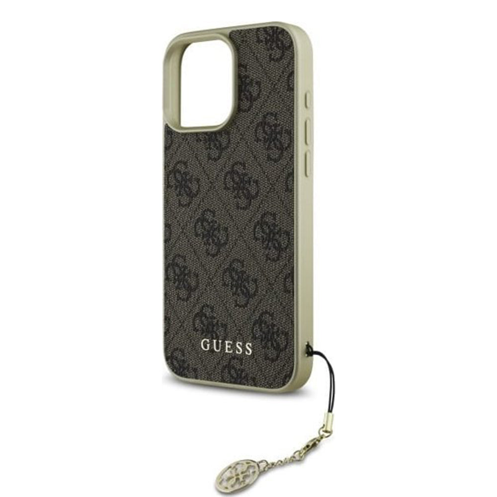 Capa para Apple iPhone 16 Pro, Guess, 4G Charm, Castanho