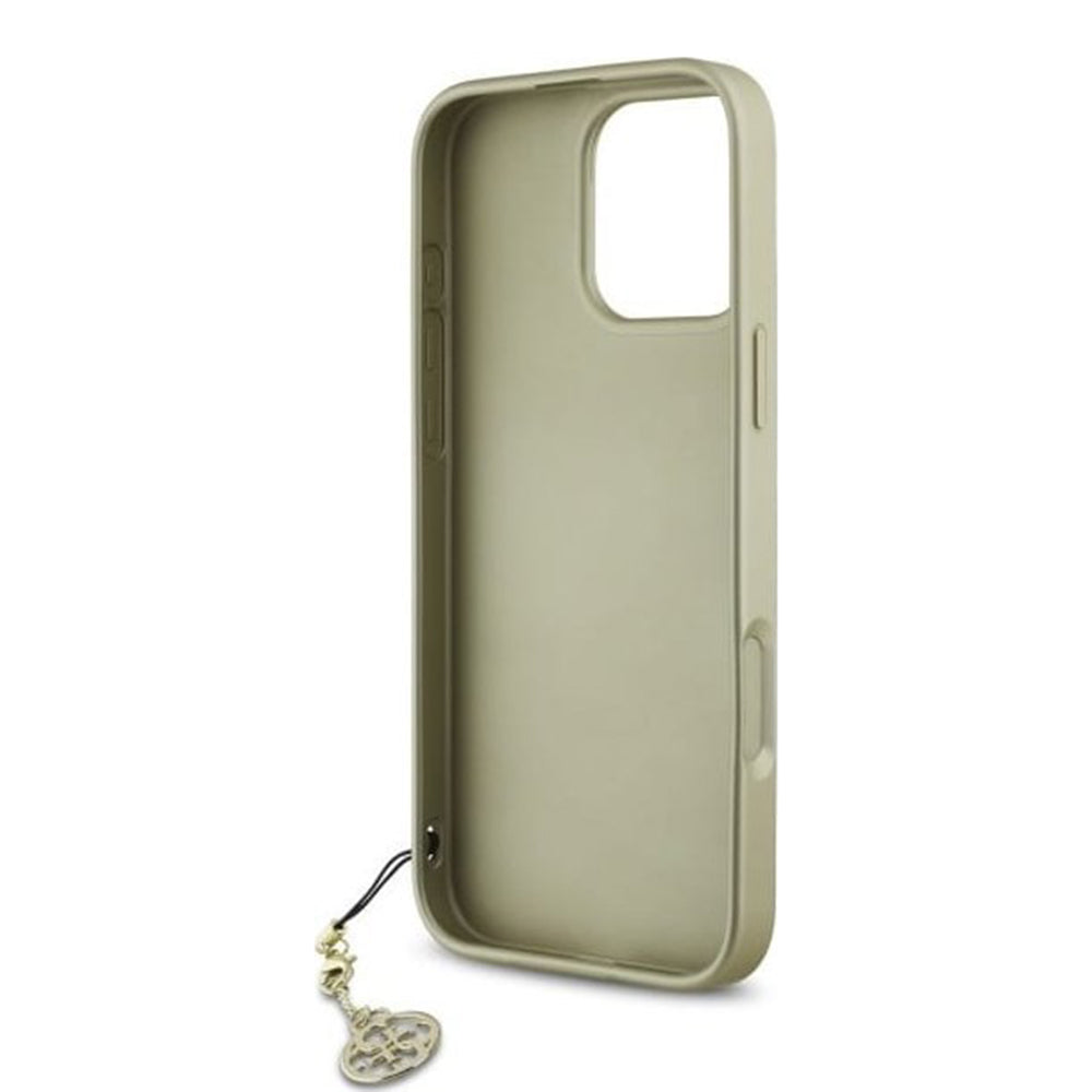 Capa para Apple iPhone 16 Pro, Guess, 4G Charm, Castanho