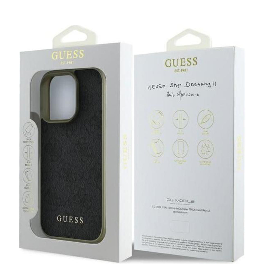 Case for Apple iPhone 16 Pro, Guess, 4G Charm, Black