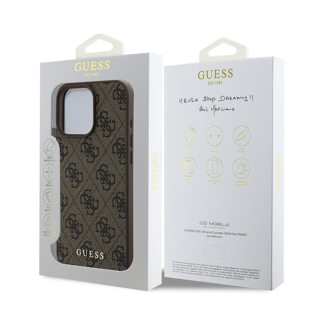 Capa para Apple iPhone 16 Pro, Guess, 4G Classic, Preta