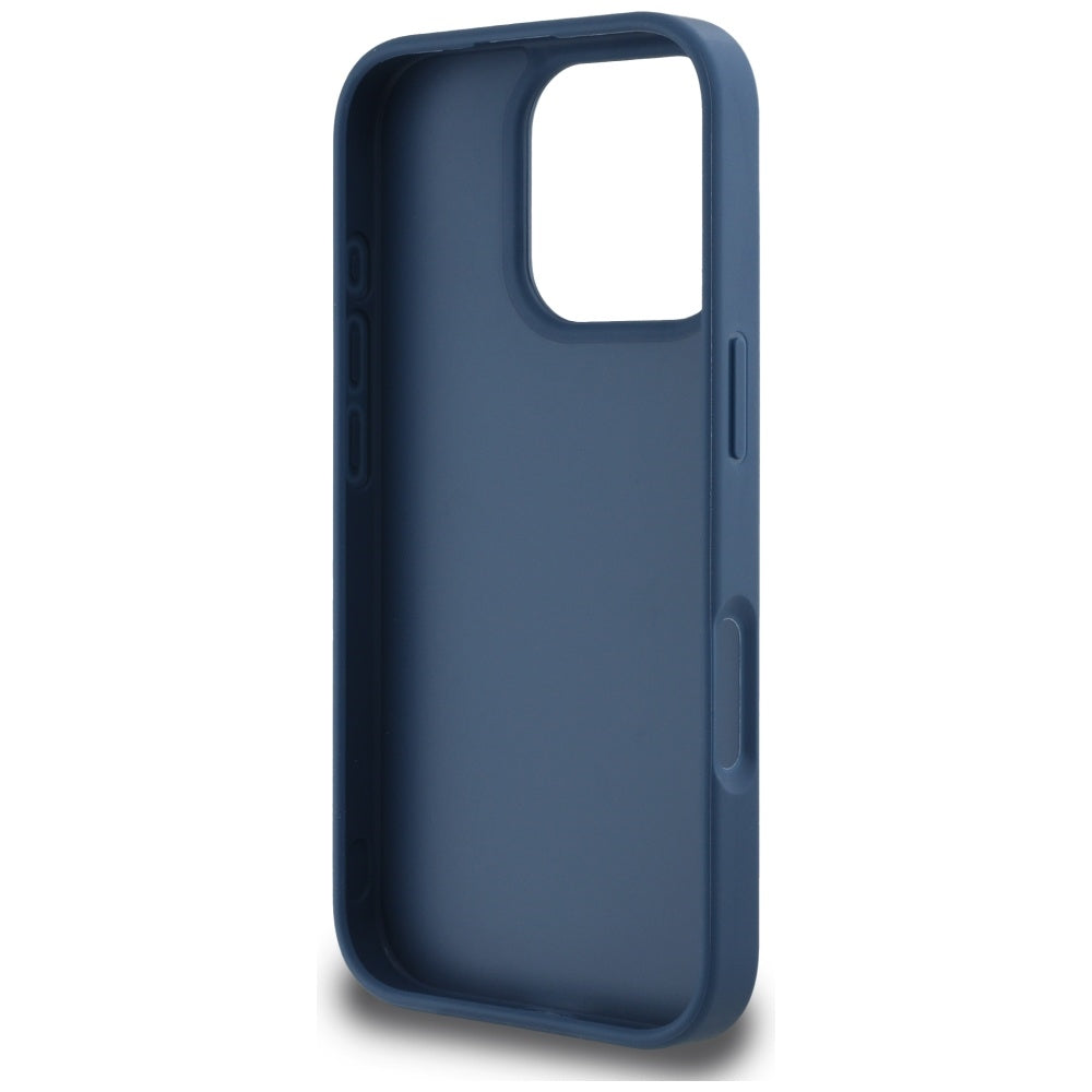 Capa para Apple iPhone 16 Pro, Guess, 4G Grained Roses Big Logo, Azul