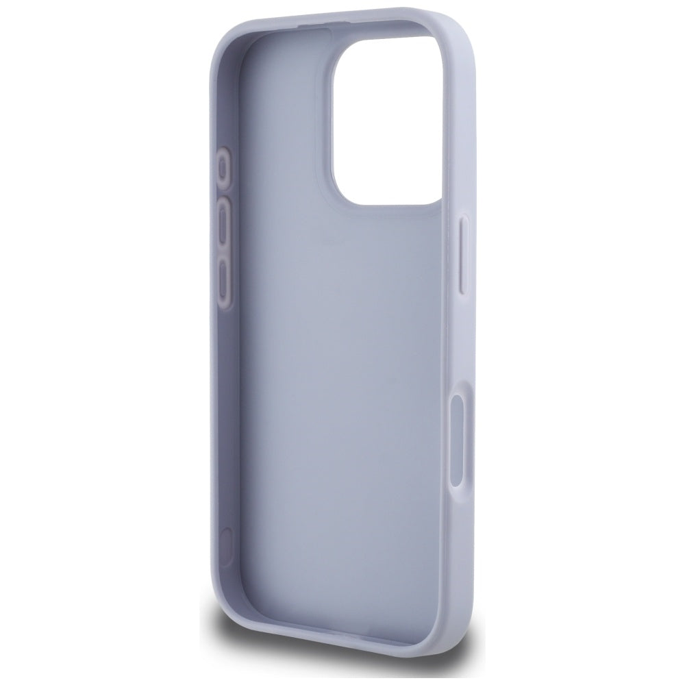 Capa para Apple iPhone 16 Pro, Guess, Hot Stamp 4G Pattern Triangle Logo, Lilás Claro.