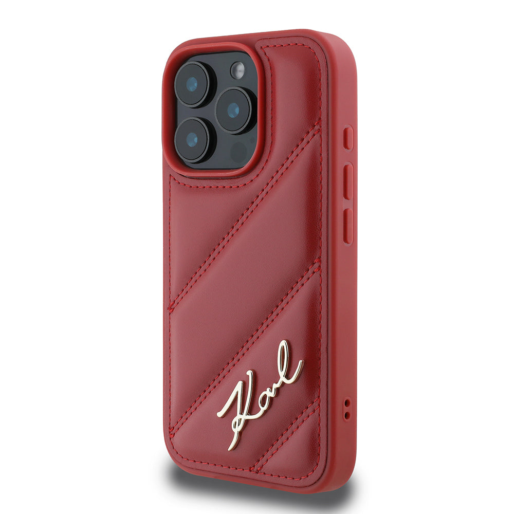 Capa para Apple iPhone 16 Pro, Karl Lagerfeld, Diagonal Quilted Script, Rosie