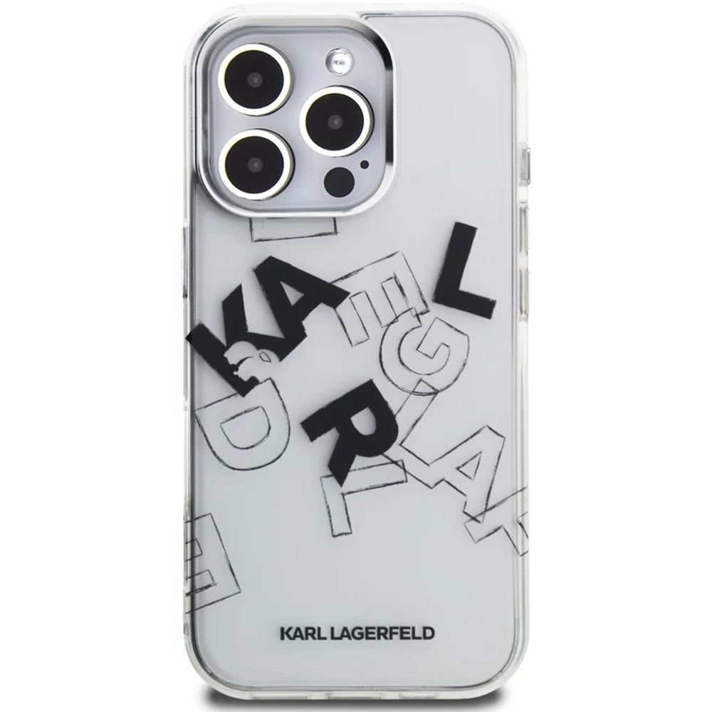 Capa para Apple iPhone 16 Pro, Karl Lagerfeld, IML Sketched Graphic Logo, Transparente