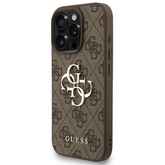 Capa para Apple iPhone 16 Pro Max, Guess, 4G Classic Logo com Alça, Marrom