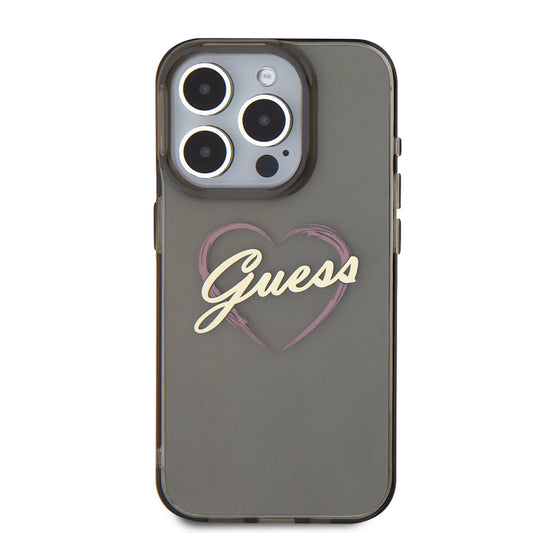 Capa para Apple iPhone 16 Pro Max, Guess, IML Heart, Preta