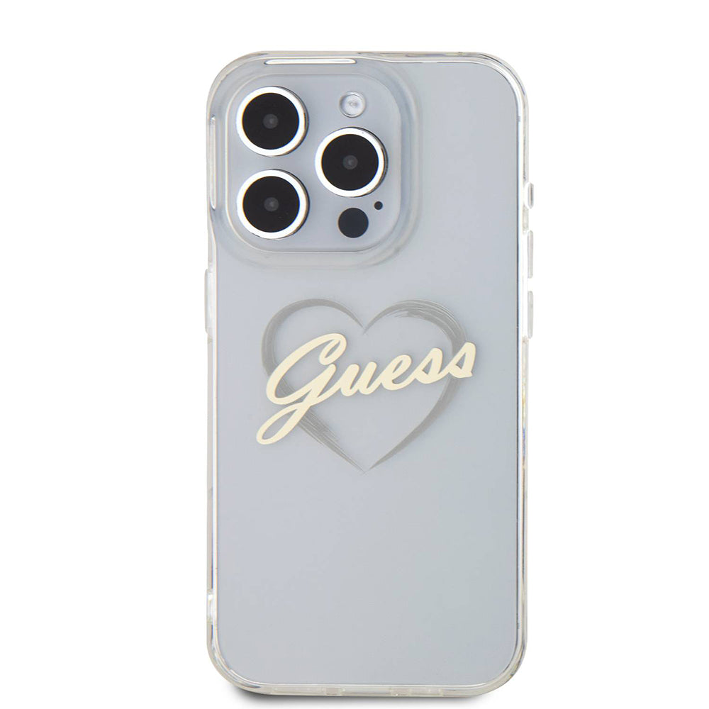 Capa para Apple iPhone 16 Pro Max, Guess, IML Heart, Transparente