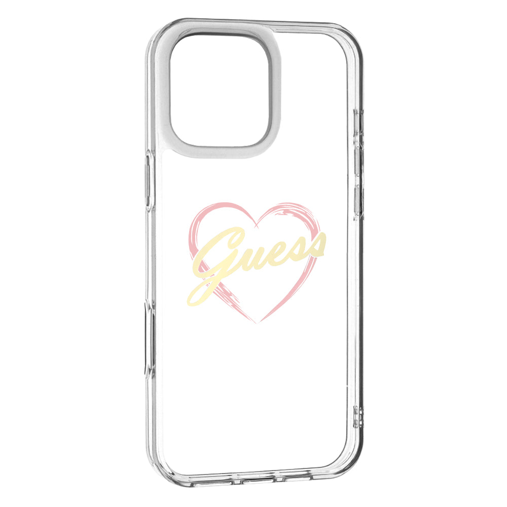 Capa para Apple iPhone 16 Pro Max, Guess, IML Heart, Transparente