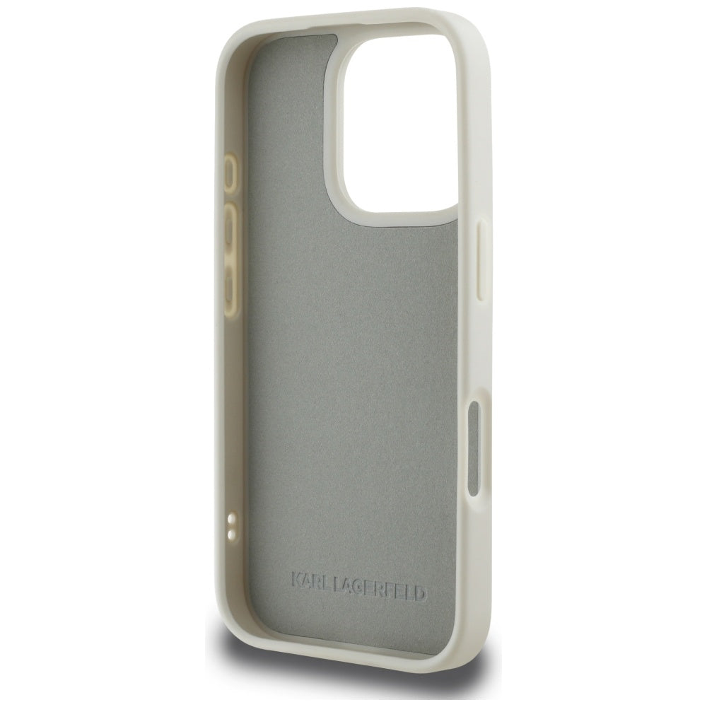 Capa para Apple iPhone 16 Pro Max, Karl Lagerfeld, 3D Rubber Karl & Choupette, Bege