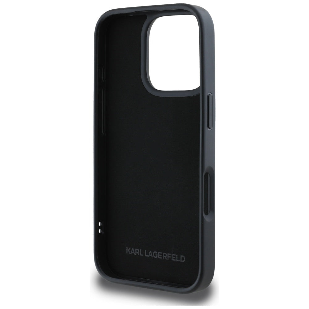 Capa para Apple iPhone 16 Pro Max, Karl Lagerfeld, 3D Rubber Karl & Choupette, Preta