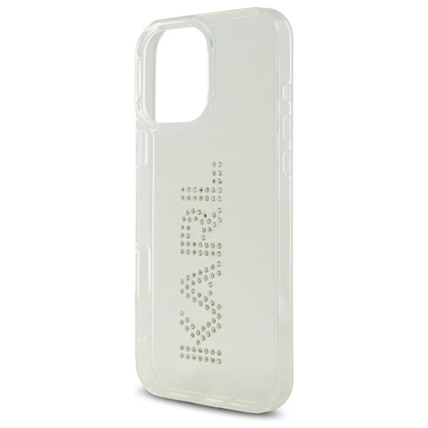 Capa para Apple iPhone 16 Pro Max, Karl Lagerfeld, IML Rhinestones Transparent Logo, Transparente