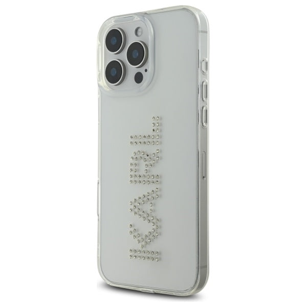 Capa para Apple iPhone 16 Pro Max, Karl Lagerfeld, IML Rhinestones Transparent Logo, Transparente