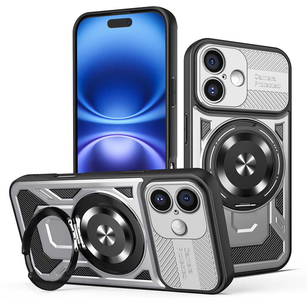 Capa para Apple iPhone 16, Techsuit, RuggedCam, Cinzento