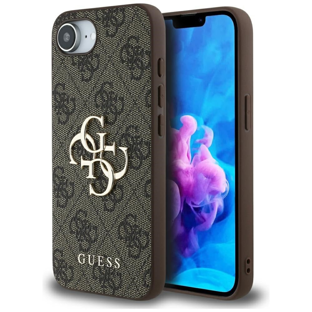 Capa para Apple iPhone 17e / 16e, Guess, 4G Big Logo, Castanho