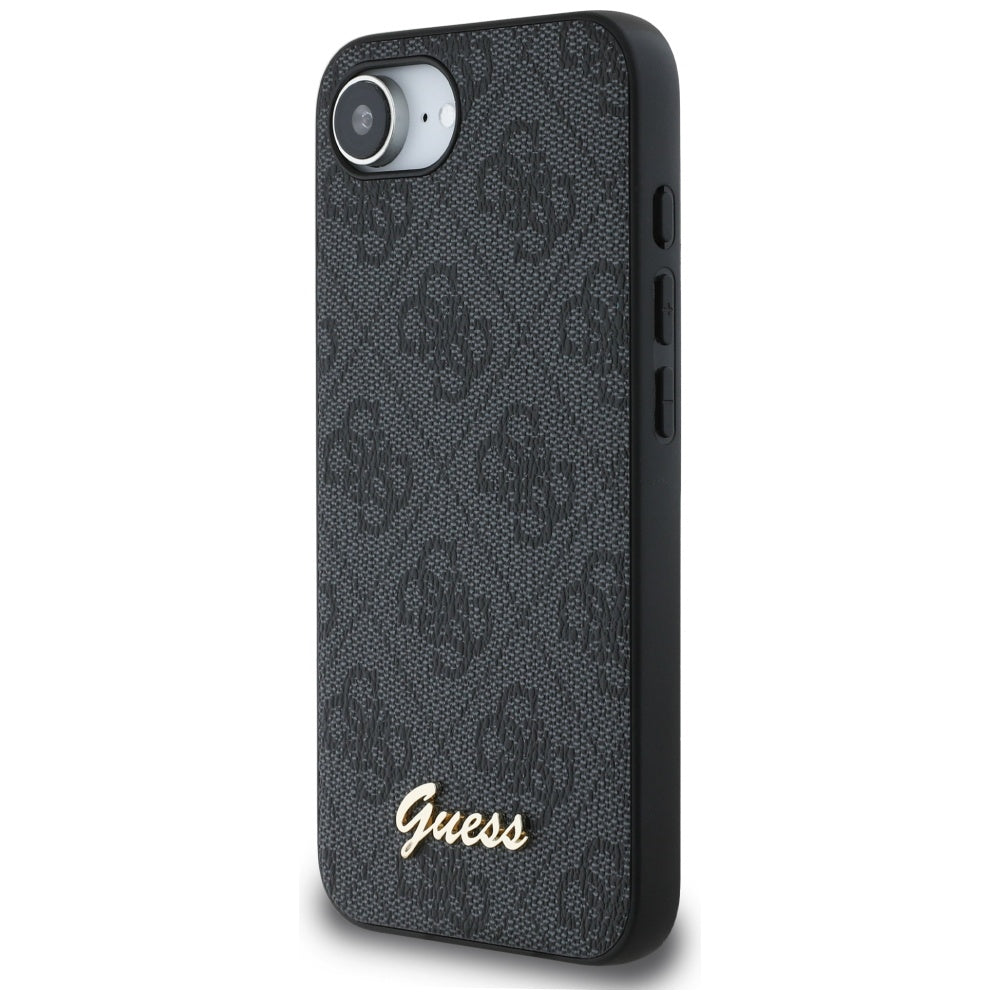 Capa para Apple iPhone 17e / 16e, Guess, 4G Script Logo, Preta