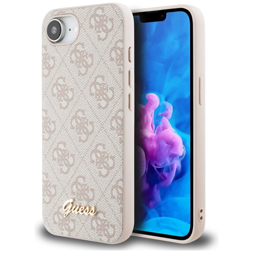 Case for Apple iPhone 17e / 16e, Guess, 4G Script Logo, Pink