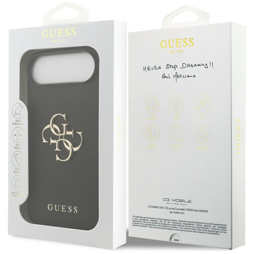 Capa para Apple iPhone 17 Air, Guess, 4G Grained Big and Classic Logo, Preta