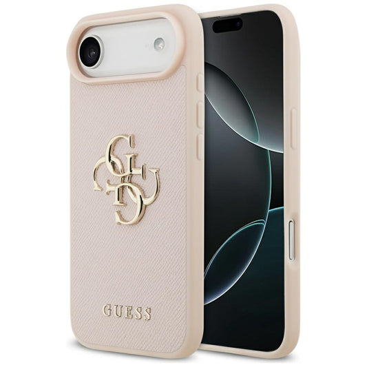 Capa para Apple iPhone 17 Air, Guess, 4G Grained Big and Classic Logo, Rosa