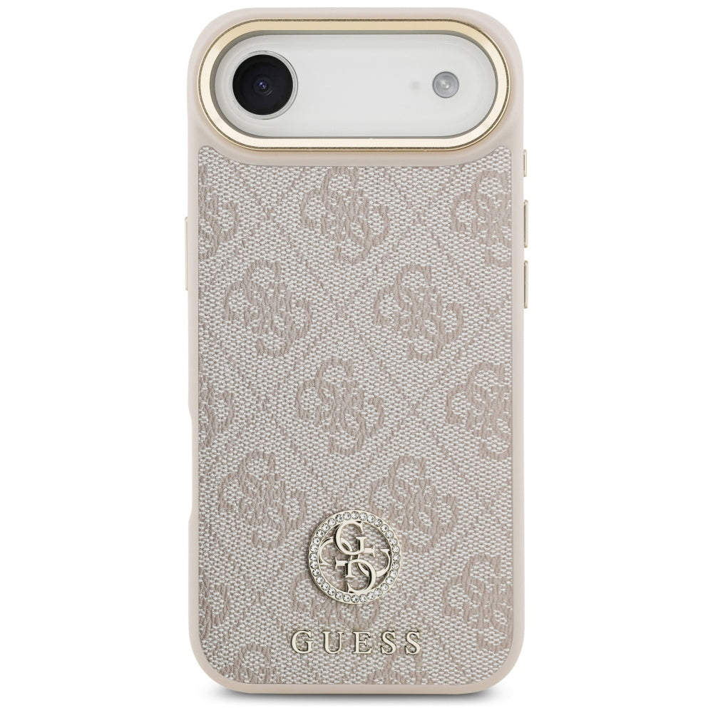 Capa para Apple iPhone 17 Air, Guess, 4G Strass Logo and Big Strap, Rosa