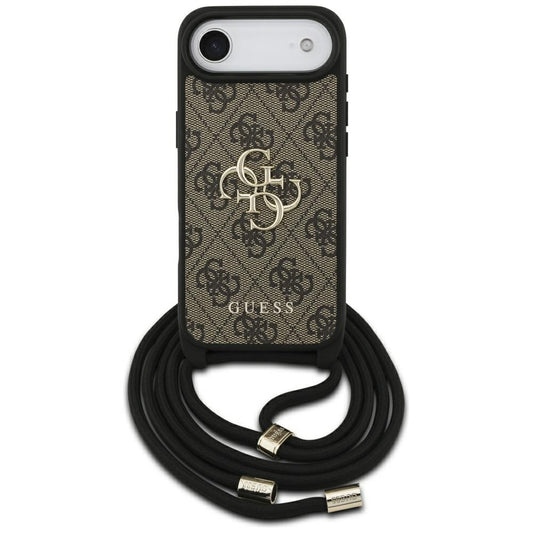 Capa para Apple iPhone 17 Air, Guess, Crossbody Cord 4G Big Log, Castanho