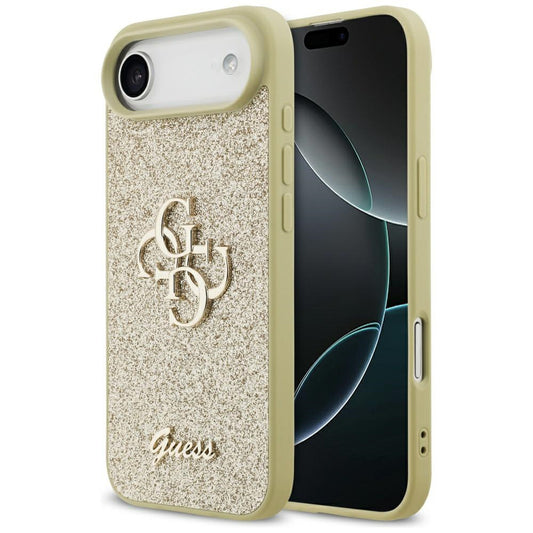 Capa para Apple iPhone 17 Air, Guess, Fixed Glitter Big 4G, Dourada