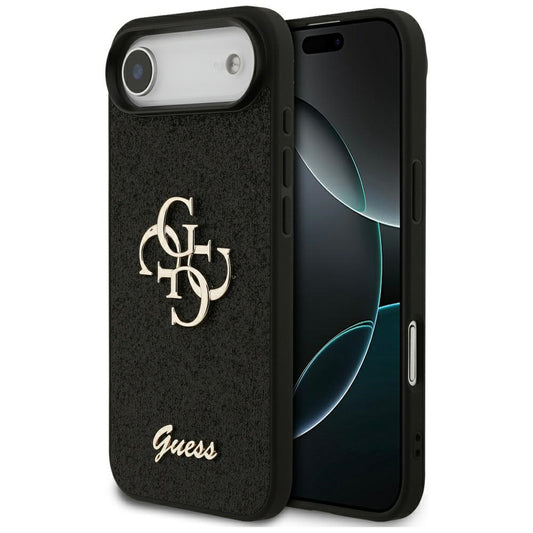 Capa para Apple iPhone 17 Air, Guess, Fixed Glitter Big 4G, Preta