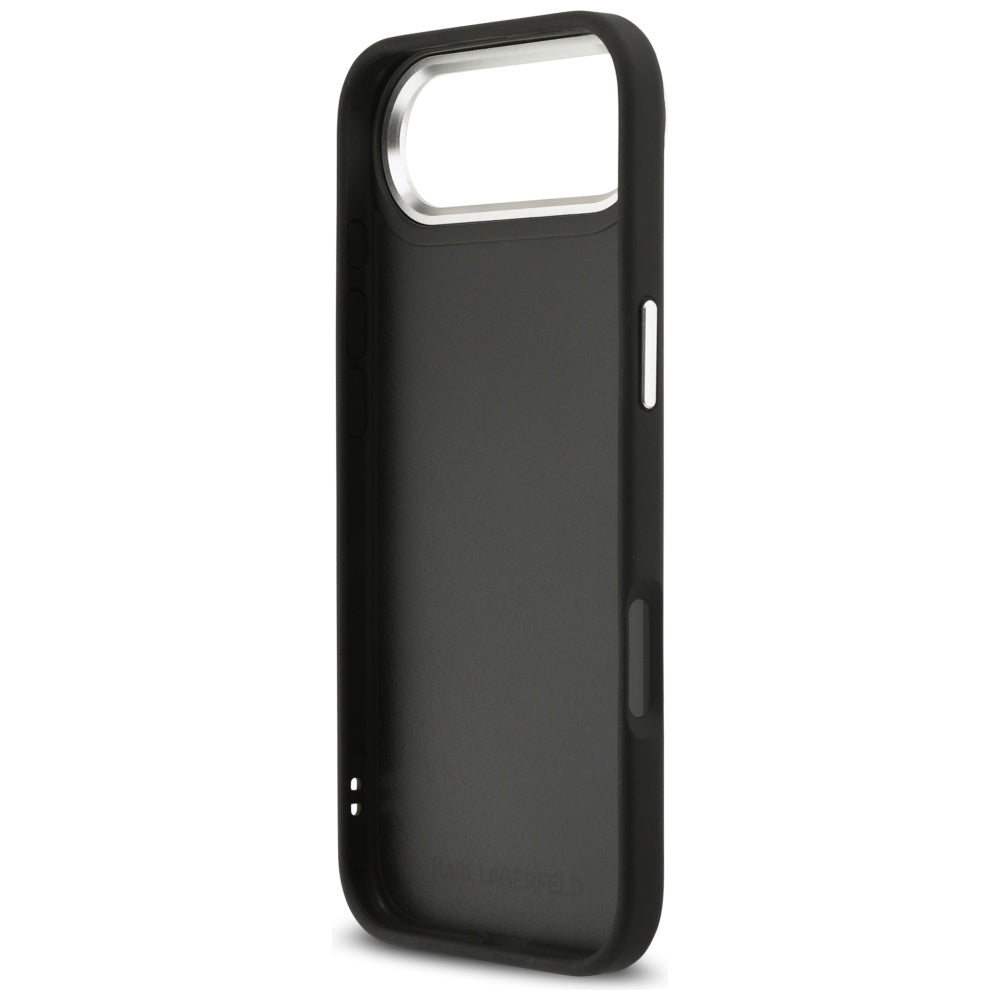 Capa para Apple iPhone 17 Air, Karl Lagerfeld, Grained Karl & Choupette's Heads Pins and Logo, Preta