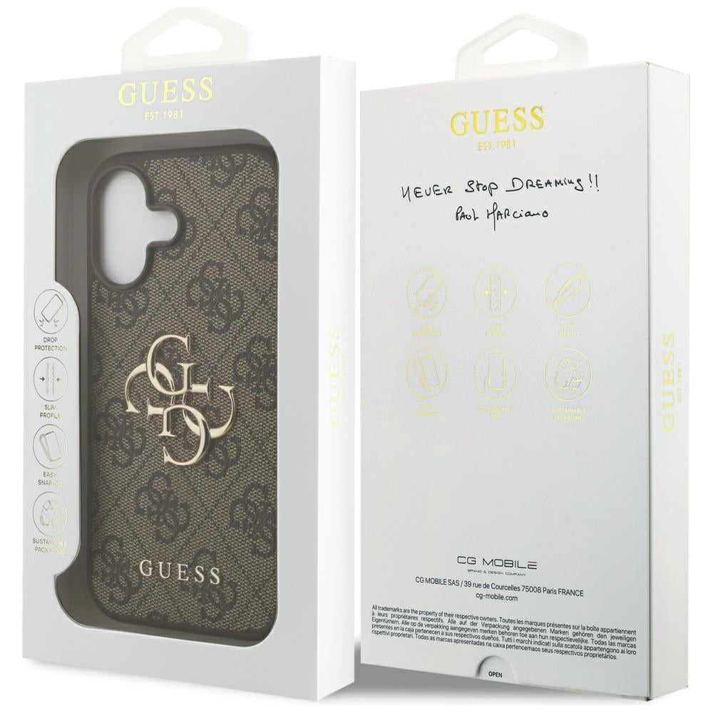 Capa para Apple iPhone 17, Guess, 4G Big Logo, Marrom
