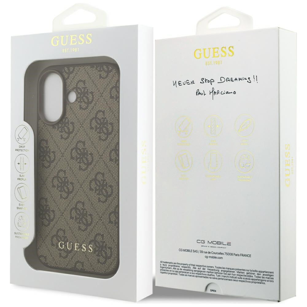 Capa para Apple iPhone 17, Guess, 4G Classic, Castanho