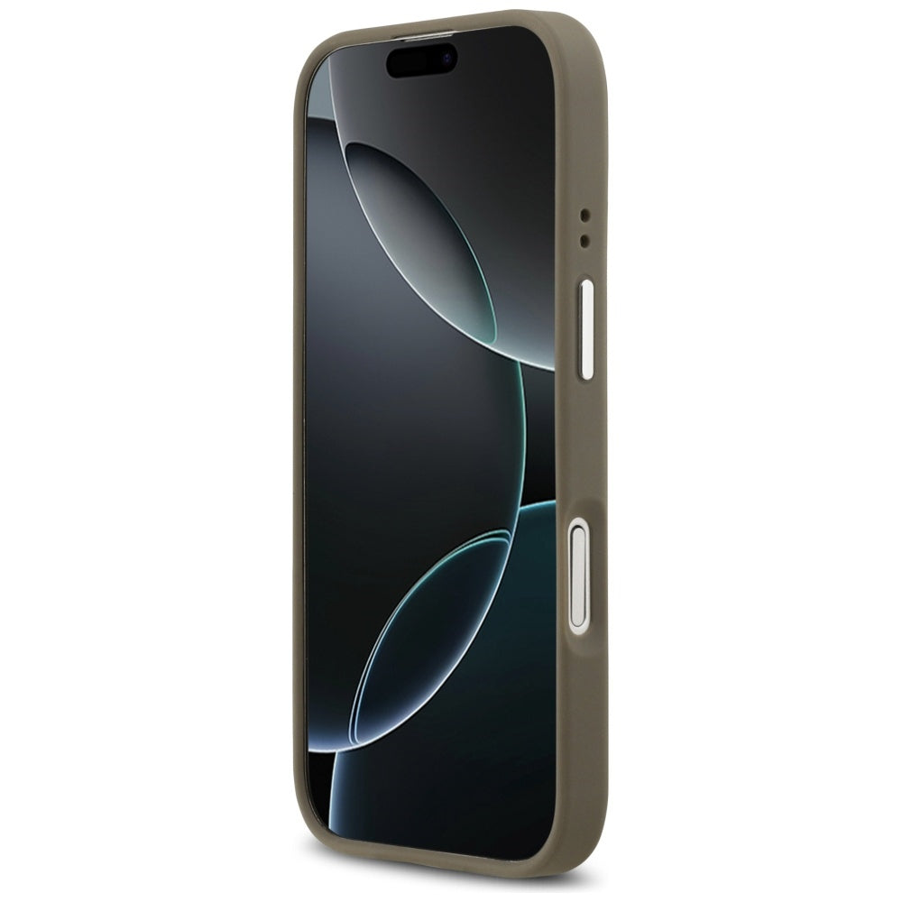 Capa para Apple iPhone 17, Guess, 4G Grained Big And Classic Logo, Marrom Prateado