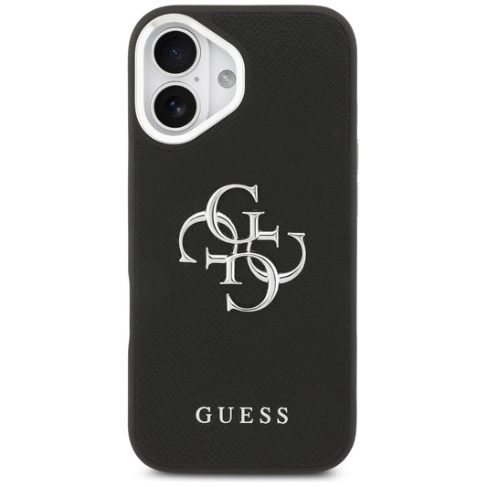 Capa para Apple iPhone 17, Guess, 4G Grained Big and Classic Logo, Preta e Prateada
