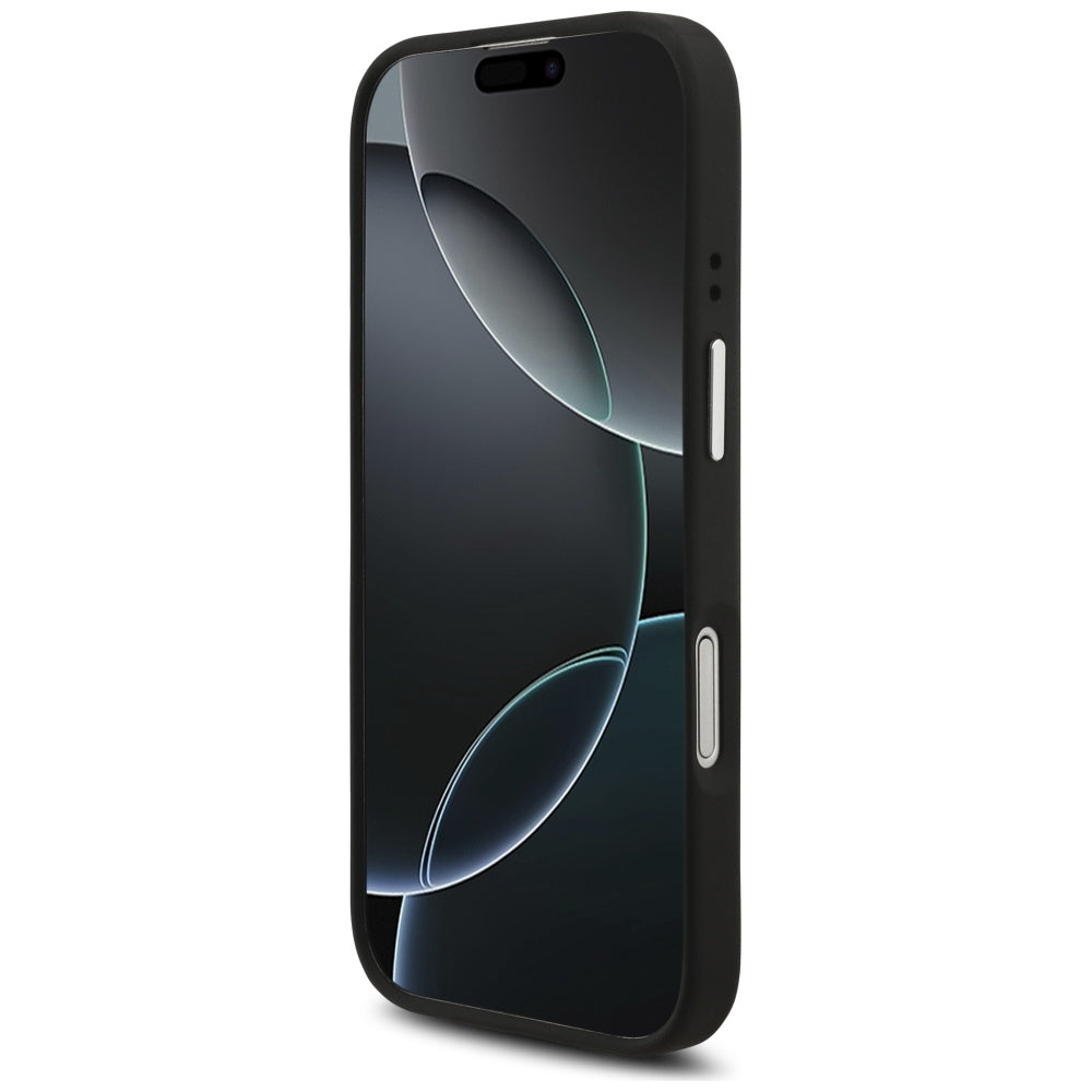 Capa para Apple iPhone 17, Guess, 4G Grained Big and Classic Logo, Preta e Prateada