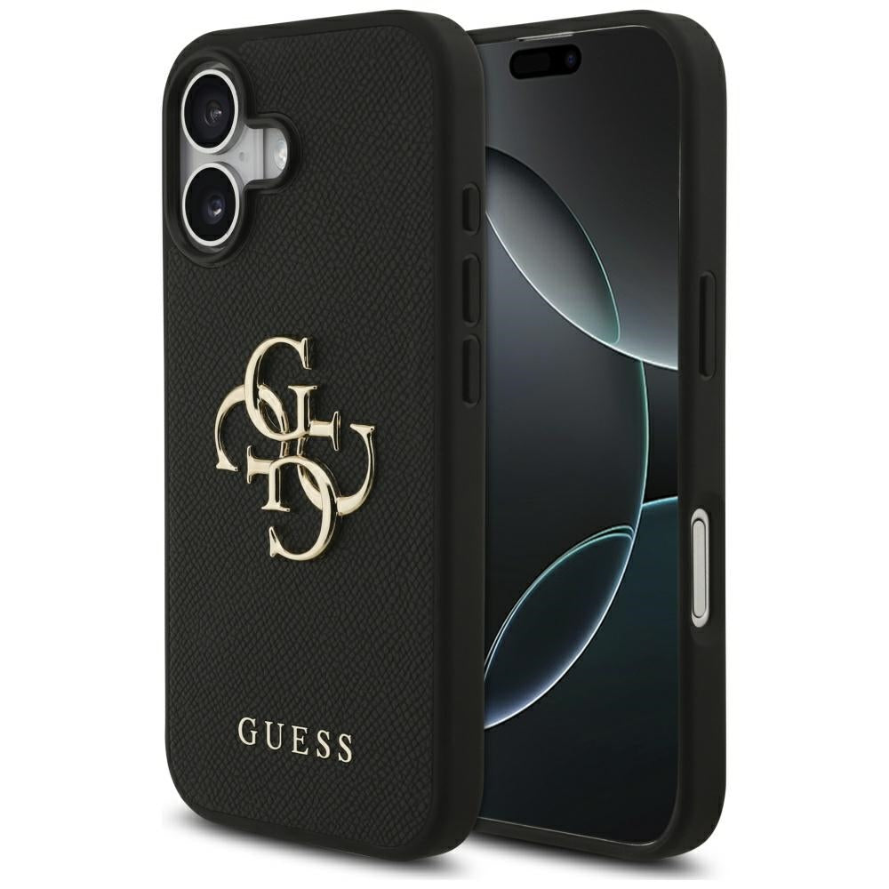 Capa para Apple iPhone 17, Guess, 4G Grained Big and Classic Logo, Preta