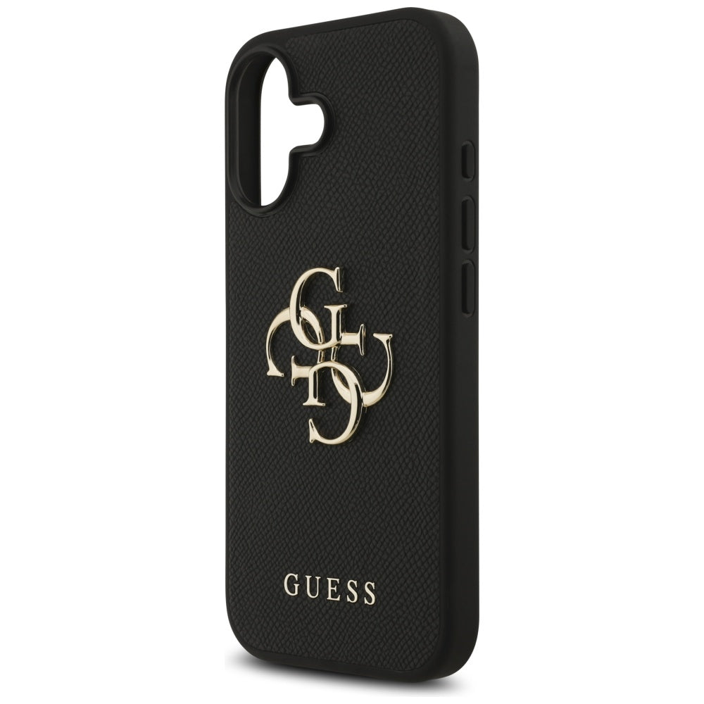 Capa para Apple iPhone 17, Guess, 4G Grained Big and Classic Logo, Preta