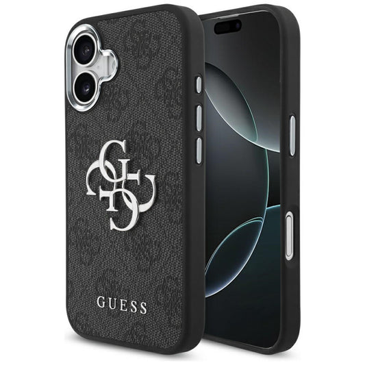 Capa para Apple iPhone 17, Guess, Big 4G Logo Classic, Preta Prateada