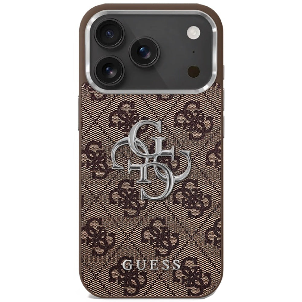 Case for Apple iPhone 17, Guess, Big 4G Logo Classic, Silver Brown