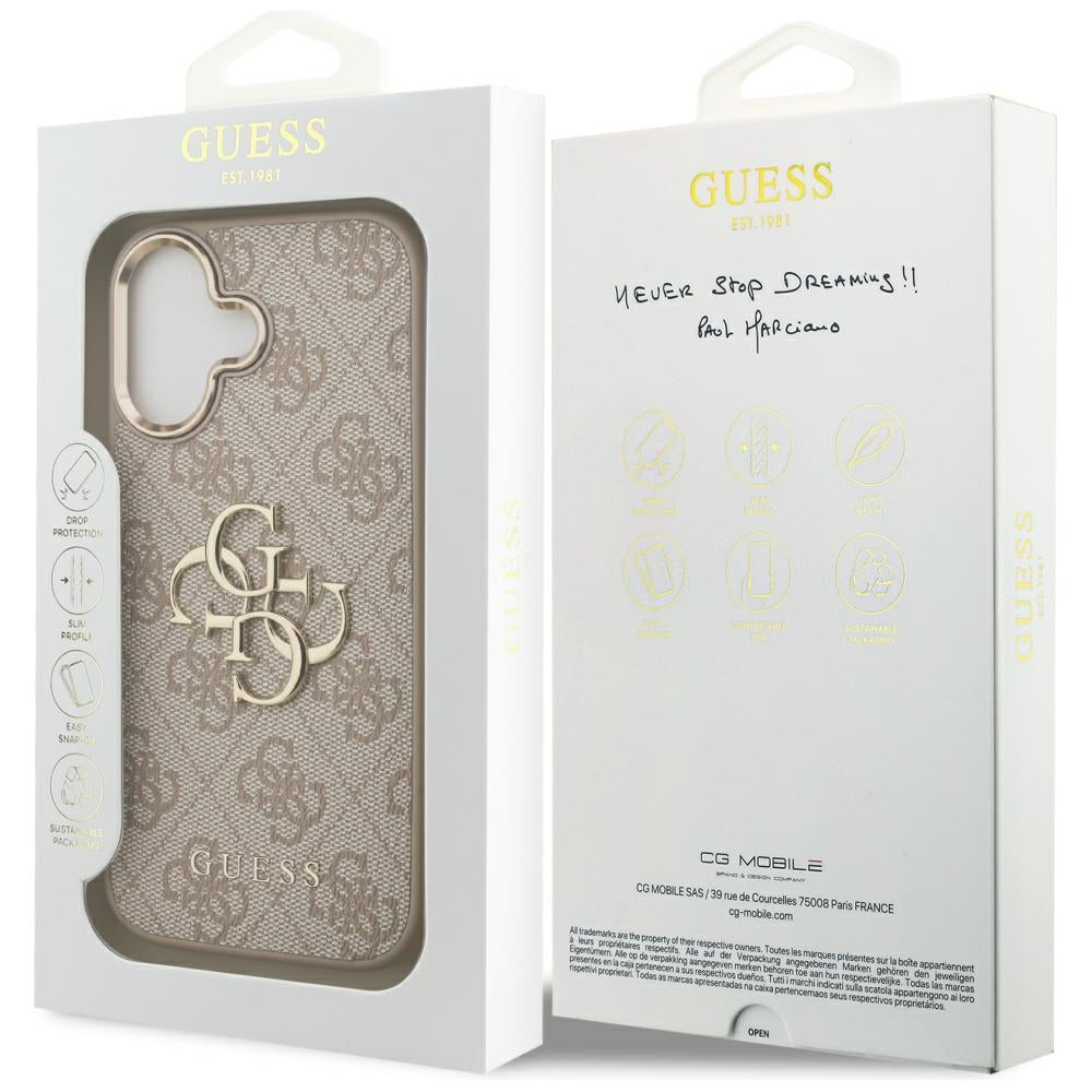 Capa para Apple iPhone 17, Guess, Big 4G Logo Classic, Rosa Dourado