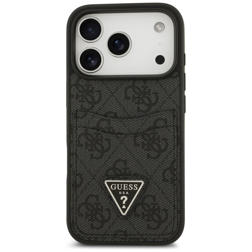 Capa para Apple iPhone 17 Pro, Guess, 4G Double Card Triangle, Preta