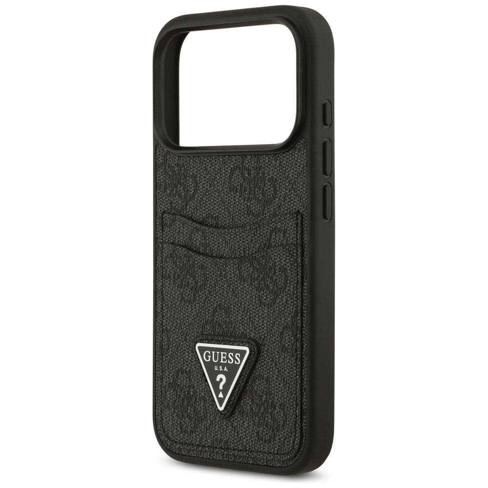 Capa para Apple iPhone 17 Pro, Guess, 4G Double Card Triangle, Preta